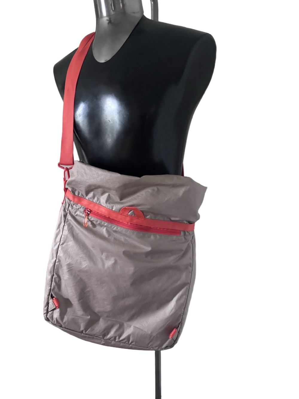 PUMA Lifestyle Convertible Tote Backpack Gray orange Expandable Gym Travel Bag